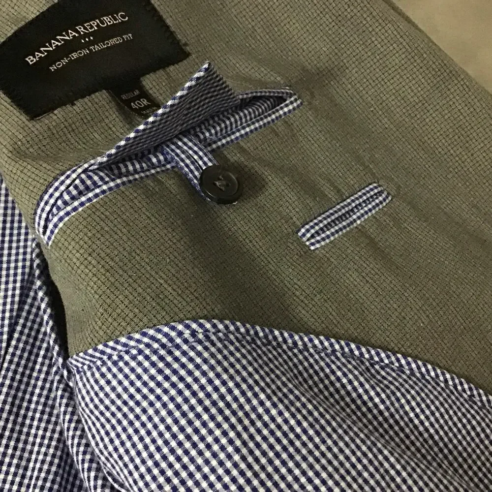 Banana Republic 40R Gray Blue Tailored Fit 2-Button Sports Coat